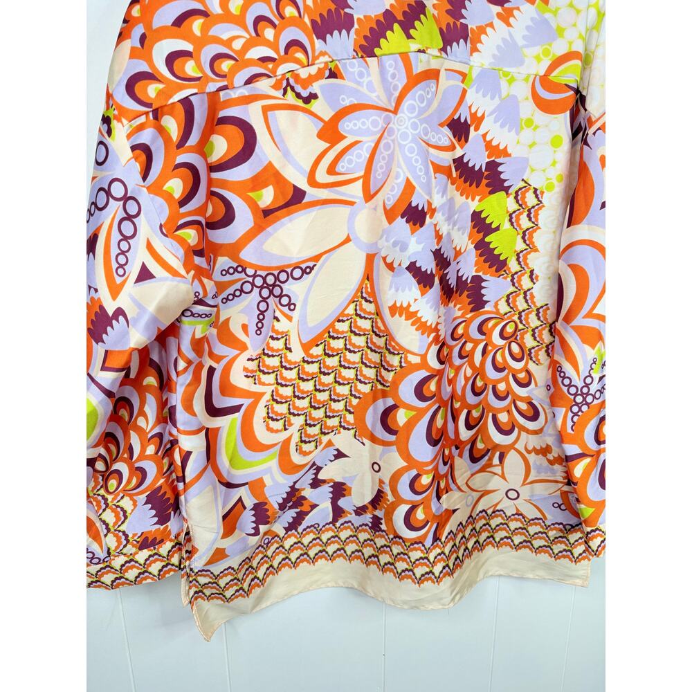 Zara Floral Paisley Button Down Shirt Small 70s Retro Hippie Bandana Print - Picture 8 of 9